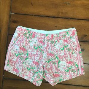 Lilly Pulitzer Callahan Tropical Pink and Green Shorts size 6